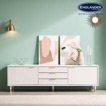 잉글랜더 플레이스 화이트 템바보드 1800 거실장, 색상:화이트