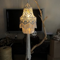 스테인글라스공방 망원동 소품샵 자연물모빌 100782 마른 가지 크리 에이 티브 장식 플로어 램프 수제 로프 짠 샹들리에 전등 갓 보헤미안 북유럽 펜던트, 05C 갓(직경 30) + 3미터 램프 +, 021.8m 높이의 나무 프레임(다양