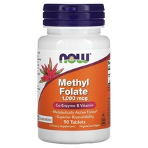 나우푸드 메틸 엽산 비타민B9 1000mcg 90정 비타민비 영양보충제 NOWFOODS