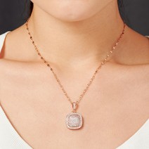 에바주얼리 쿠션 다이아컷 스톤 세팅 써지컬 목걸이 CN013TJF