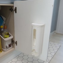 냉장고 싱크대 벽부착 비닐봉투 모으기 정리함 화이트