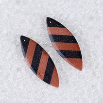 비즈공예 원석 준보석 붉은 모래 태양 Sitara 블루 금석 귀걸이 쌍 여성 43x15x5mm, 한개옵션0