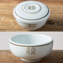 뚜껑있는 공기대접세트 희고백자 여주도자기 제사그릇, 뚜껑공기 + 대접