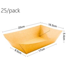 무료 배송-파티 캐터링 용품 크래프트 페이퍼 보트 테이크 아웃 푸드 플레이트-21.7x15cm 레스토랑 용 컨테이너 25/팩, 05 25cm