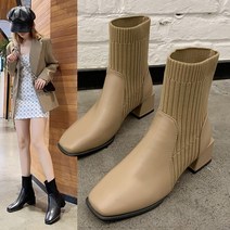 심프리 사각코 골지 니트 5cm 미들힐 앵클부츠 3컬러 225-250 22o015
