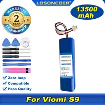 100% LOSONCOER 13500 샤오미 Viomi S9 로봇 청소기 액세서리 예비 부품 충전 배터리, 한개옵션0