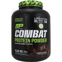 MusclePharm 컴뱃 프로틴 파우더 5 프로틴 블렌드 초콜릿 우유 4.1 파운드