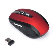 2022New 무선 마우스 게임 2.4GHz 무선 마우스 USB 수신기 프로 게이머 PC 노트북 데스크탑 컴퓨터 마우스 마우스 노트북, 빨간