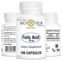 바이오테크 엽산 폴릭 에시드 20mg 100정 Bio Tech Folic Acid