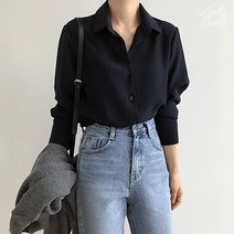 라라벨 여성 카라넥 베이직 긴팔 데일리 모던 심플 셔츠 블라우스
