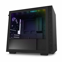 NZXT H210i - CA-H210i-W1 Mini-ITX PC 게이밍 케이스 전면 I/O USB 타입-C 포트 강화 유리 측면 패널 케이블 관리 수냉 지원 통합 RGB 조명 화