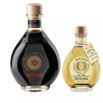 두에비토리에 Due Vittorie 블랙 화이트 오로 모데나 PGI 발사믹 식초 500ml 화이트 돌체토 250ml 세트, 1개