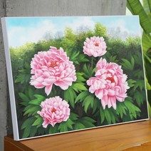 KNH ART 목단그림 행운 복들어오는 그림액자 개업선물 목단그림WD0008, 화이트