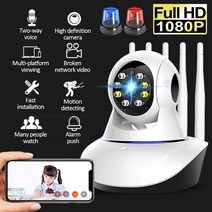 CCTV HD IP 카메라 무선 2MP 가정용 보안 야간 투시경 양방향 오디오 CCTV 실내 베이비 모니터, 01. 2