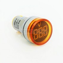 전압계 전압 측정기 볼트 표시기 신호 램프 22mm LED 디지털 디스플레이 게이지 콤보 범위 60-500V AC 조명, 05 Yellow-round-voltage