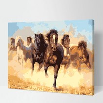 DIY 명화 그리기 유화 인물 고흐 동물 해바라기 그림그리기 세트, 05_동물-A041  말들의 질주2