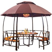 원형파고라 가제보 썬룸 오두막 정자 조립식, 싱글아크캐노피(1.5m테이블포함)