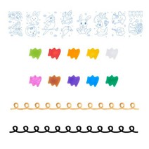 스테인드 글라스 데코 물감 10색 테두리펜 2종 도안