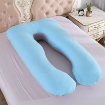 U 형 임산부 바디필로우 친환경 오가닉 U자형 낮잠베개쿠션, 블루+그레이