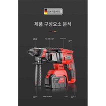 공업용 전동해머 다기능 브러시리스 대용량 브레이커, 대용량 모델 54(10셀) 배터리 1개 표준