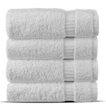 [미국정품매장] 가성비 추천 Chakir Turkish Linens |호텔 및 스파 퀄리티 100% 면 고급 터키산 타월 | 부드럽고 흡수력이 좋습니다(수건 4개 하얀색), White_Bath Towel - Set of 4