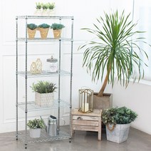 메탈 스탠드선반 600 5단 실버, 단품