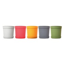 가정용 소형 컬러풀 분갈이화분 아파트정원 매장 텃밧가꾸기 베란다꾸미기 주택 카페, 1개, DAMDDA베이직3호 레드