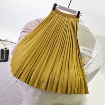 루나틱월드 비엔나 스웨이드 주름 롱스커트 스커트