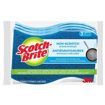 Scotch-Brite 긁힘 방지 스크럽 스폰지 블루 11.4 x 6.4 x 2.2cm(4-1/2 x 7/10인치)