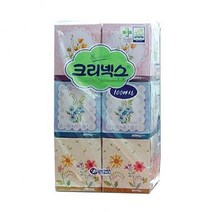 어린이집각티슈 먼지안나는티슈 크리넥스)정사각티슈(100콤비-100매x6개) YS+56147EA