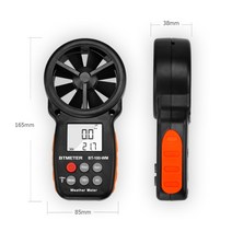 BTMETER BT-100-WM 풍속온도 측정 용 디지털 풍속계 풍력 시험기 습도 등산 고도 HVAC CFM, 한개옵션0