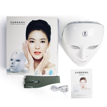 led 페이스 마스크 라이트 테라피 7 컬러 트리트먼트 안티 에이징 여드름 스팟 제거 주름 브라이트닝 페이셜 스킨 케어 뷰티 머신, 선물 상자