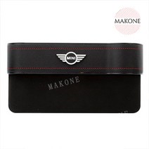 Makone 상표등록 미니쿠퍼 사이드 포켓 틈새 수납 파우치 3도어 5도어 컨버터블 클럽맨 컨트리맨 악세사리, 사물함 블랙 MINI로고개