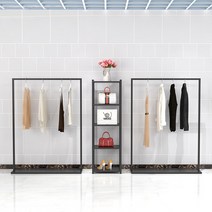 모던 행거, 수입바퀴 프레임행거 블랙 120*40*160cm