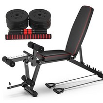 로우락 벤치프레스 RB-600 레그 익스텐션 싯업 헬스기구 웨이트운동 하체운동, 02. RB-600 + 덤벨세트 11kg
