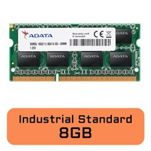 ADATA 산업용 RAM 스탠다드 저온용 DDR3L-1600 8GB 메모리 램 노트북용