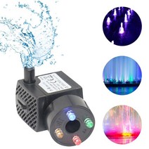 수중모타 미니수중펌프 가압펌프 150lh 2w 4 led 다채로운 조명 잠수정 수족관 물 매우 조용한 풍경 물고기 탱크 연못 물 분수, 나는 플러그