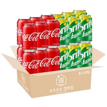 빠른배송 포카리스웨트 340ml X 24캔 사무실 탕비실 업소용, 코카콜라 12캔 + 스프라이트 12