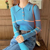 [랜덤플레이] 카라넥 단가라 슬림핏 골지 니트티