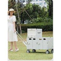 캠핑카트 접이식 웨건 테이블겸용 트레일러 손수레, 그린 확장 140L 12cm휠, 1개