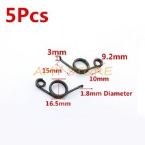 5Pcs 도어 핸들 스프링 내부 레버 노브 래치 교체 코일 비틀림 수리 용, 12 1.8x16.5mm