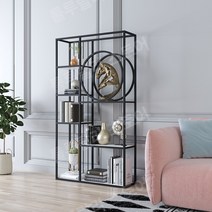 철제수납 금속인테리어 술진열장 선반진열장 철제진열대, 블랙120 30 180