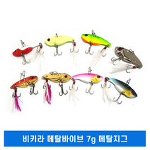 메탈 바이브 7g 루어낚시 지깅 메탈지그 선상미끼 훅, 핑크(Pink)