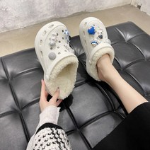 우주 비행사 양털 안감 구멍 신발 여성 겉옷 두꺼운 단독 세련된 귀여운 비행 겨울 인터넷 연예인 양털 안감 면화