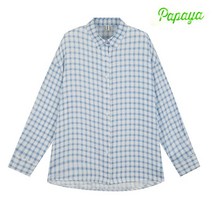 파파야 PAPAYA 레이온 혼방 체크블라우스 PNKRBL010A