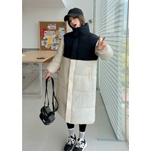 롱패딩 여한판 루즈핏 모던 빅사이즈 크라운 빵코트 겨울