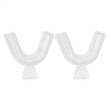 실리콘 마우스 가드 밤 코골이 방지 미백 치아 입 트레이 스포츠 복싱 보호기 받침대, 2PCS  Transparent
