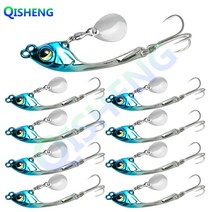 [QISHENG] 스핀 바이브 9개입/세트 메탈 바이브 농어 삼치 광어 우럭 배스 스피너베이트, LTY-4#, 15g