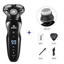 전기면도기 디지털 면도기 전자동 워싱 충전식 면도기 다기능, 스탠다드+클렌징브러쉬, 디지털 모델