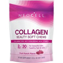 NeoCell 네오셀 콜라겐 펩타이드 60소프트 츄, Beauty Chews - Fruit Punch, 60 Count (Pack of 1)